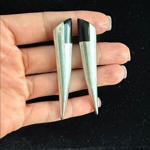 Bayanihan Gotic  925 Sterling Silver and Black Women Earrings